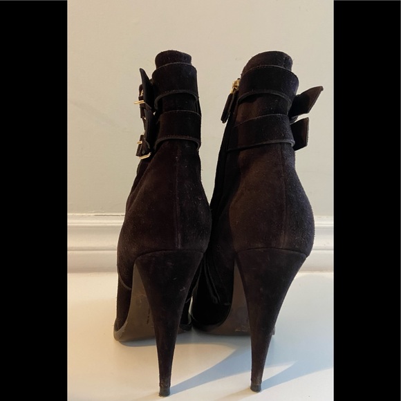 GIVENCHY Brown suede cone heel boots - Picture 6 of 8